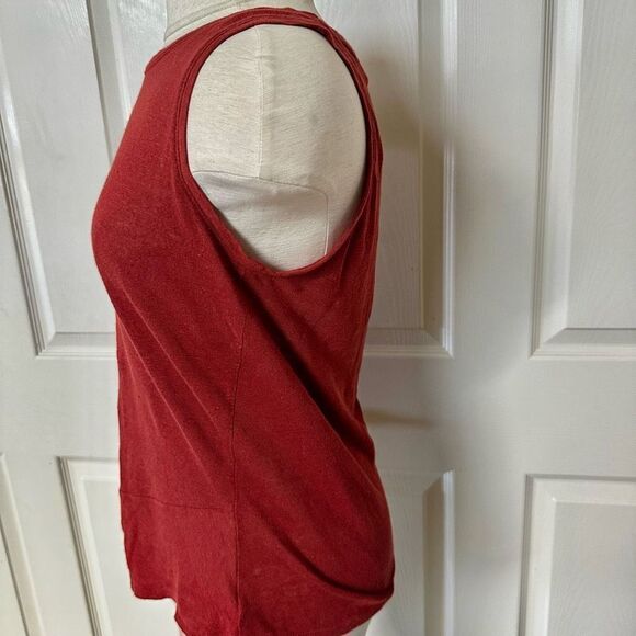 Athleta  red linen sleeveless top - Picture 3 of 9